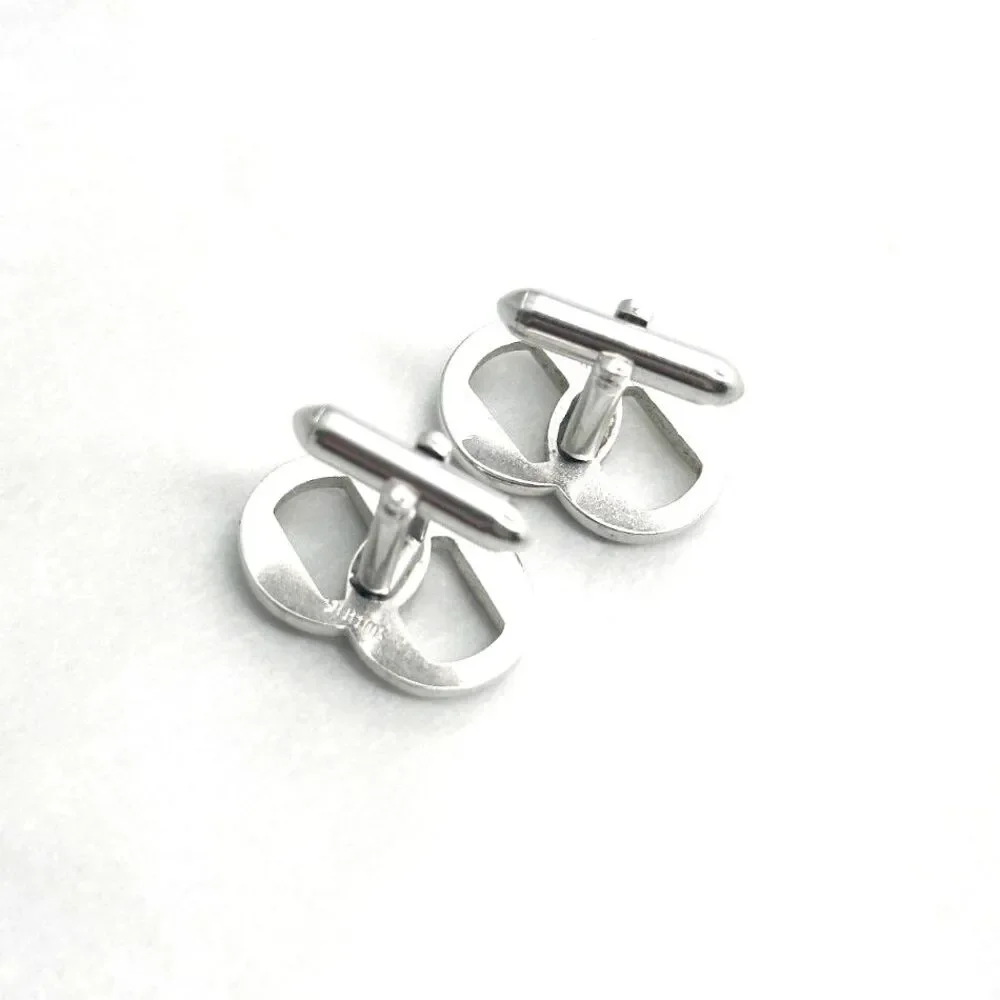 MCM silver tone linked circle cufflinks Swank